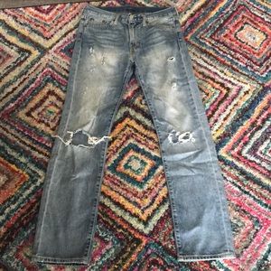 Levi Strauss 513 distressed pants 28x30
